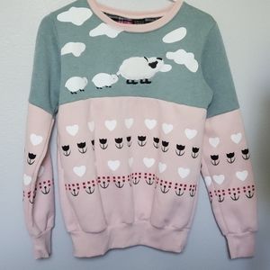 Yin Xiang Fu Shi Sweatshirt S/M Lambs Gray Sweater